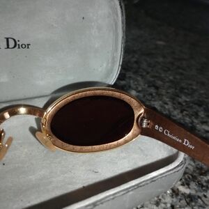 Dior Gold and Brown Sunglasses